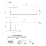 АЛЛЮР АРТ  "ЛАНА" W/W+L45-8 W (86110/S45) матовый белый Комплект ручка и защелка