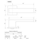 АЛЛЮР АРТ  "РИНГО" BL+L45-8 BL (83150/S45) матовый черный Комплект ручка и защелка