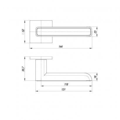 Ручка раздельная K.ARC.Q52.MARS BL/GR-24 черный/графит