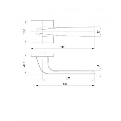 Ручка раздельная K.ARC.Q52.SATURN BL-24 черный