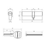 АЛЛЮР HD F 80-5К CP (35x45) хром перф.кл Цилиндровый механизм