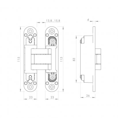 Петля скрытой установки U3D3000.VPG BL черный TECH