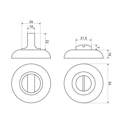 Сантехническая завертка к ручкам СТАНДАРТ BK-R1 SN/CP мат.никель B2B