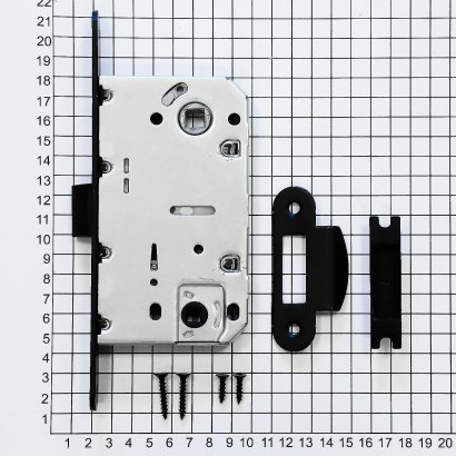 Замок дверной Doorlock V 432/WC/50/96/18/Black, межкомнатный, черный