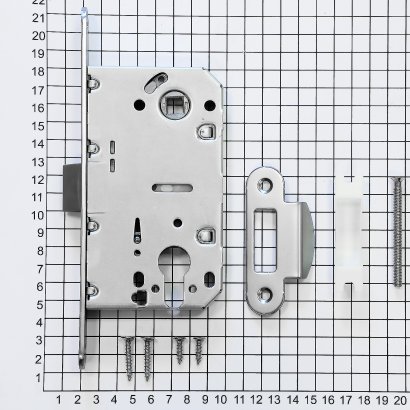 Замок дверной Doorlock V 431/С/50/85/18/SCr, цилиндровый, матовый хром