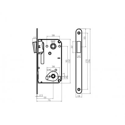 Замок дверной магнитный Doorlock DL442M/WC/50/90/18/SN, межкомнатный, матовый никель