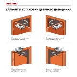 АЛЛЮР Доводчик дверной COMFORT ДД 168/3-5 A-S (до 120 кг) серебро RAL9006, морозостойкий