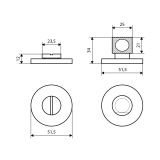 Сантехническая завертка к ручкам АЛЛЮР АРТ BK-R4 MSC(72160) итал. матовый хром