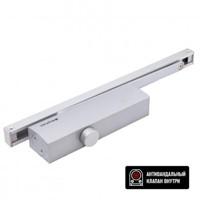 БУЛАТ Доводчик дверной  ДД 812/5 CH-S (CS+LS+HO+BC+DA+PA) (25-120 кг) серебро со скольз.тягой