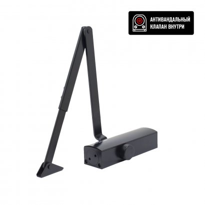 БУЛАТ Доводчик дверной PROFI (ПРОФИ) ДД 802/3 A-B (40-90 кг) черный, морозостойкий