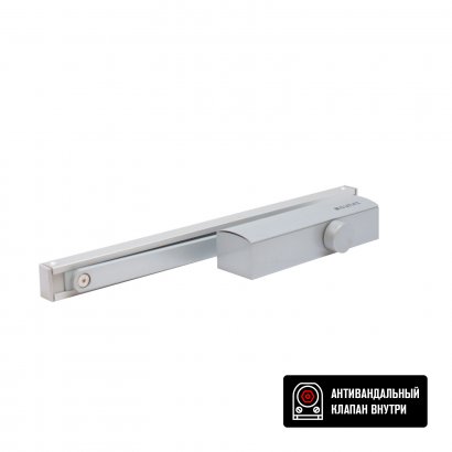БУЛАТ Доводчик дверной PROFI (ПРОФИ) ДД 802/3 AH-S (40-80 кг) серебро, морозостойкий со скольз.тягой