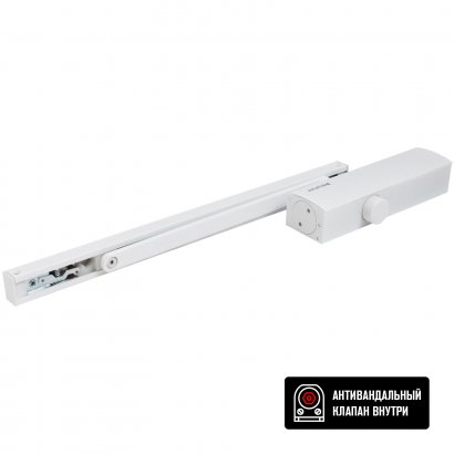 БУЛАТ Доводчик дверной PROFI ДД 802/5 BH-W (25-120кг) белый со скольз.тягой, морозостойкий
