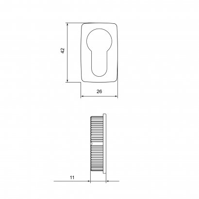 Накладка под цилиндр ET.K.EL.Q27 CP-8 хром