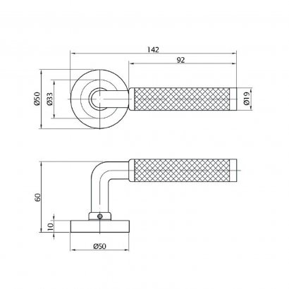 Ручка дверная DOORLOCK Oxford M046, темная бронза