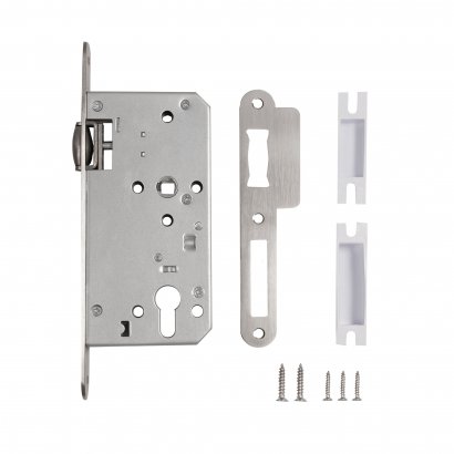Замок врезной DD.INOX/C-55.72/R с ролик. защелкой (лиц.планка 24 мм)