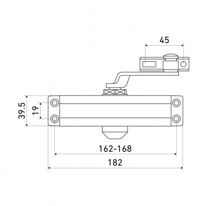БУЛАТ Доводчик дверной ULTIMATE (УЛЬТИМЕЙТ) ДД-100 A-B (40-120 кг) черный, морозостойкий