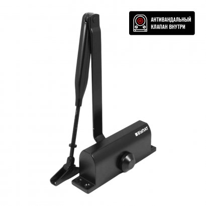 БУЛАТ Доводчик дверной ULTIMATE (УЛЬТИМЕЙТ) ДД-100 A-B (40-120 кг) черный, морозостойкий