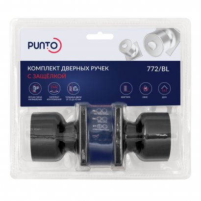 Ручка защелка DK772/BL BL-BK (фик.) черный