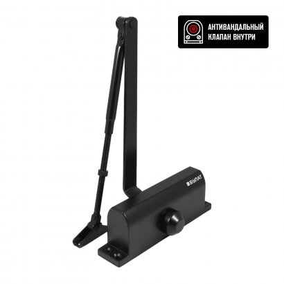 БУЛАТ Доводчик дверной ULTIMATE (УЛЬТИМЕЙТ) ДД-120 A-B (60-140 кг) черный, морозостойкий