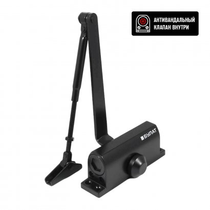 БУЛАТ Доводчик дверной ULTIMATE (УЛЬТИМЕЙТ) ДД-60 A-B (25-80 кг) черный, морозостойкий