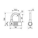 БУЛАТ ВС 944 кодовый черный d=12мм Замок навесной