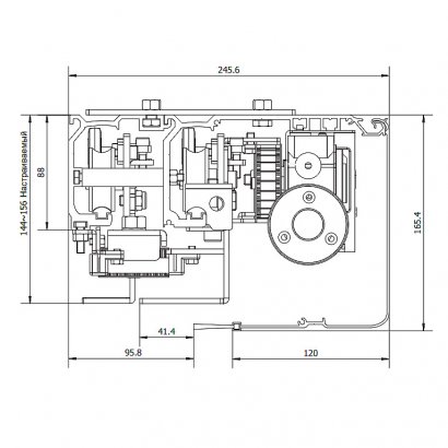 Автоматическая раздвижная телескопическая дверь DLA210SLT 4-х створчатая (без створок)