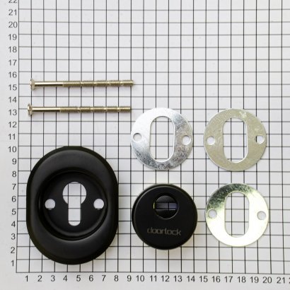 Броненакладка на цилиндровый механизм DOORLOCK PRO5417/20, защитная врезная, чёрная