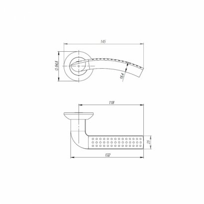 Ручка раздельная R.TL54.LOGICA 180mm SN/CP-3 мат. никель/хром 8x180мм  M4(12х90х50)