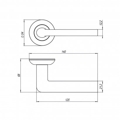 Ручка раздельная R.TL54.NEXT 105mm SN-3 матовый никель