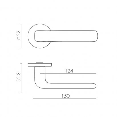 Ручка раздельная R.SLR52.PRIDE GM оружейная сталь