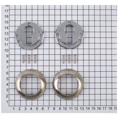 Ключевина под цилиндр DOORLOCK ES02/R/С SN матовый никель, пара