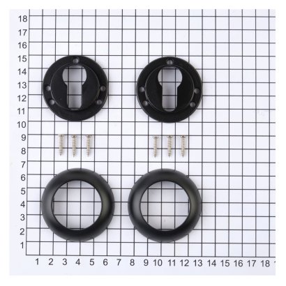 Ключевина под цилиндр DOORLOCK ES02/R/С Black черная, пара