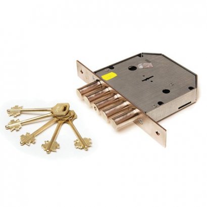 Замок врез. Гранит 1.06.01 никель, сувальдный стержни 5 шт. диаметр 18мм