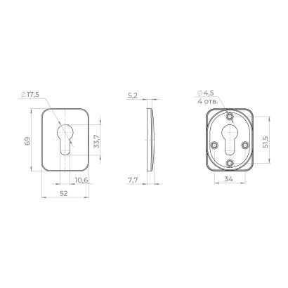 Накладка на цилиндр ESC C.K.MD50 BL-24 черный