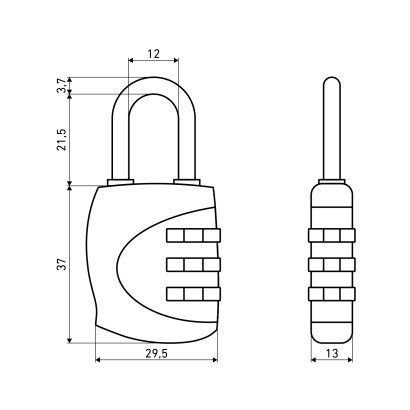 АЛЛЮР ВС1К-27/4 (F5) оранжевый кодовый d=4мм Замок навесной НОВИНКА