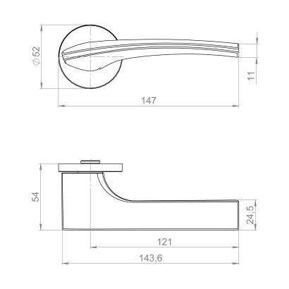 Ручка раздельная R.ZLR52.ETALON SSG-39 сатинированное золото
