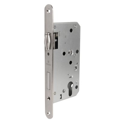 Замок врезной DD.INOX/C-55.72/R с роликовой защелкой (лиц.планка 20 мм)