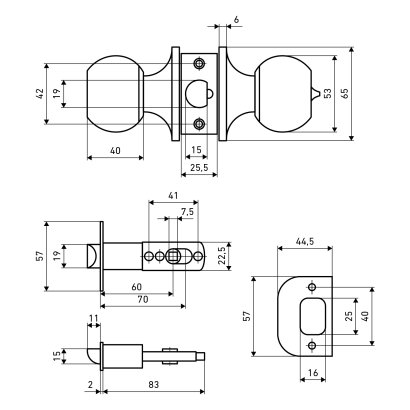 АЛЛЮР 5560 BK AB ст.бронза фикс Защёлка