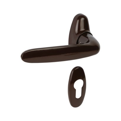 Ручка дверная dormakaba BREMEN на овальной розетке, светло-коричневый RAL 8017