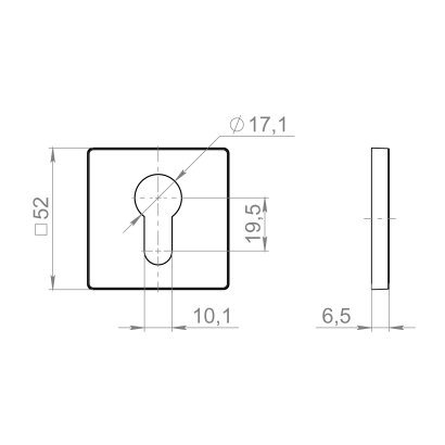 Накладка на цилиндр ET.K.ZL52 BL-24 черный
