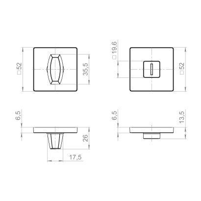 Ручка поворотная BK6.K.ZL52  BL-24 черный