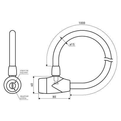 АЛЛЮР ВС-Т 15 (1000 мм) в стальной оплетке Замок велосипедный тросовый