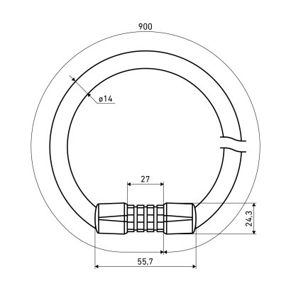 АЛЛЮР ВС-Ц 4К (900 мм) кодовый Замок велосипедный с цепью