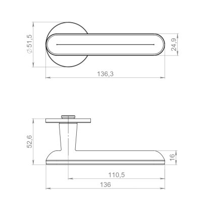 Ручка раздельная R.YM.FRAPPE MWSC-33 итальянский тисненый