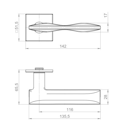 Ручка раздельная K.YM.BANOFFE FSG-39 флор. золото
