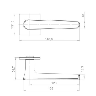 Ручка раздельная K.YM.VANILLA MWSC-33 итальянский тисненый