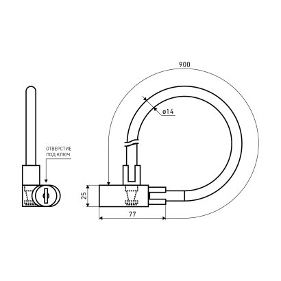 АЛЛЮР ВС-Ц 4 (900 мм) Замок велосипедный с цепью