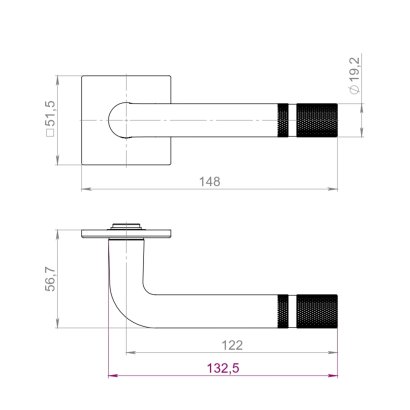 Ручка раздельная K.YM.CANNOLI FSG-39 флор. золото
