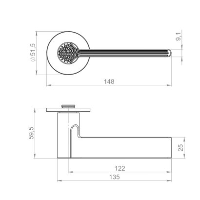 Ручка раздельная R.YM.HONEY MWSC-33 итальянский тисненый