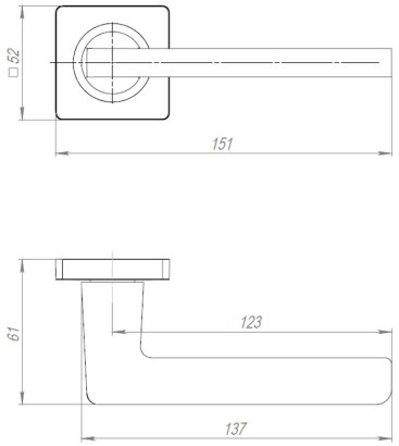 Ручка раздельная K.JK51.IND TESTA BL-24 черный (белая коробка)